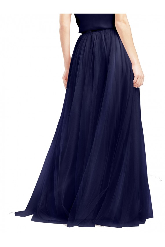 Long A-Line High Neck Halter Tulle Bridesmaid Dress for Sale