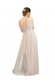 Scooped Neckline Long Tulle Bridesmaid Dress with Open Back for Sale