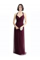 Long Tulle Bridesmaid Dress with Criss-Cross Bodice and Self Straps for Sale