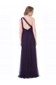 One Shoulder Long Tulle Bridesmaid Gown with Sheer Netting Strap for Sale