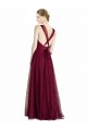 Long Sweetheart Tulle Bridesmaid Dress with Straps and Criss Cross Back for Sale
