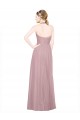 Ruffled Halter V-Neck Long Tulle Bridesmaid Dress with Pleats for Sale
