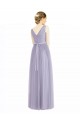 Wide Straps V-Neck Long Tulle Bridesmaids with Belt for Sale