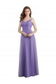 Sweetheart Deep V-Back Tulle Bridesmaid Dress with Draped Bodice for Sale