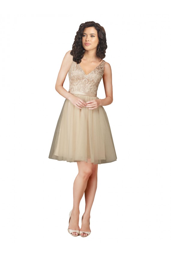 Tulle Bridesmaid Dress with Embroidery and Beading for Sale