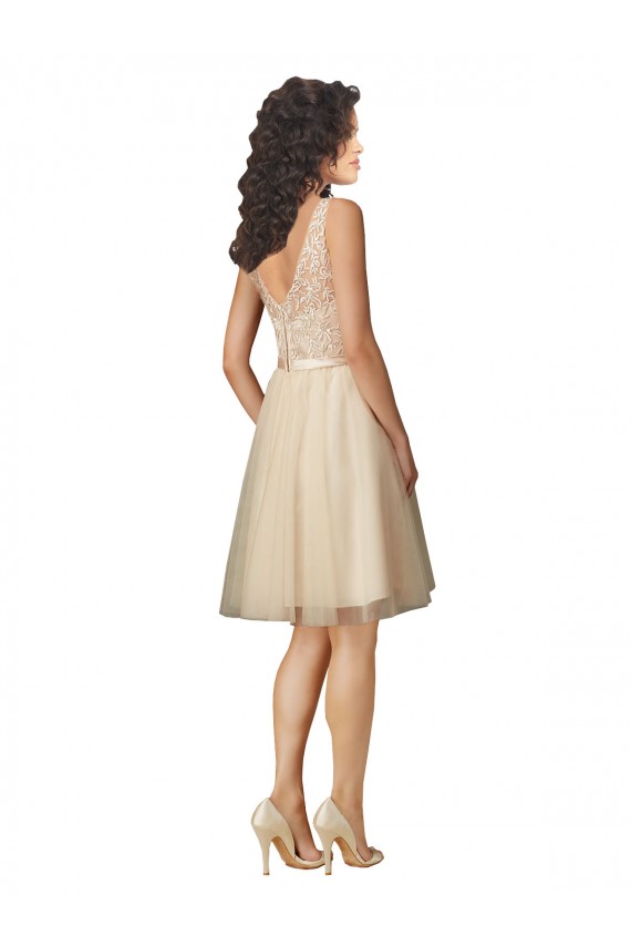 Tulle Bridesmaid Dress with Embroidery and Beading for Sale