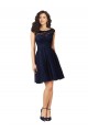 Short Bateau Neck Tulle Cocktail Bridesmaid Dress with Lace Bodice for Sale