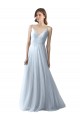 Wrapped Ruched Natural Waist Slim Soft Tulle Bridesmaid Dress for Sale