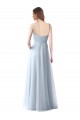Wrapped Ruched Natural Waist Slim Soft Tulle Bridesmaid Dress for Sale