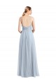 Spaghetti Straps V-Neck Slim A-Line Tulle Bridesmaid Dress for Sale