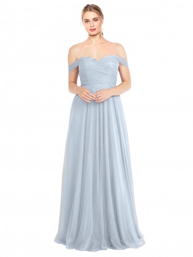 Sweetheart Neckline Off the Shoulder Tulle Bridesmaid Dress for Sale
