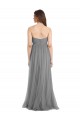 Shirred Strapless Bodice Long Tulle Bridesmaid Dress with Sweetheart Neckline for Sale