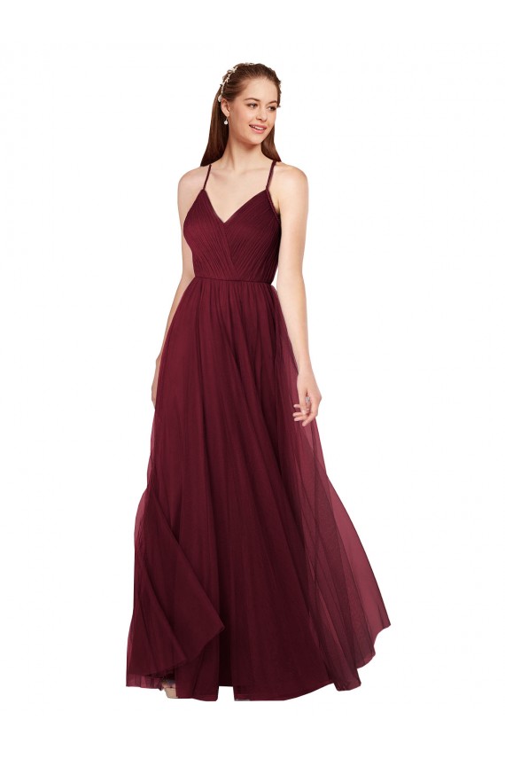 Beach-inspired Sweetheart Tulle Long Bridesmaid Dress for Sale