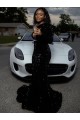 One Shoulder Long Sleeves Long Sweep Train Velvet Sequin Prom Dress for Sale