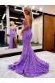 A-Line Sweetheart Sleeveless Long Velvet Sequin Prom Dress with Slit for Sale