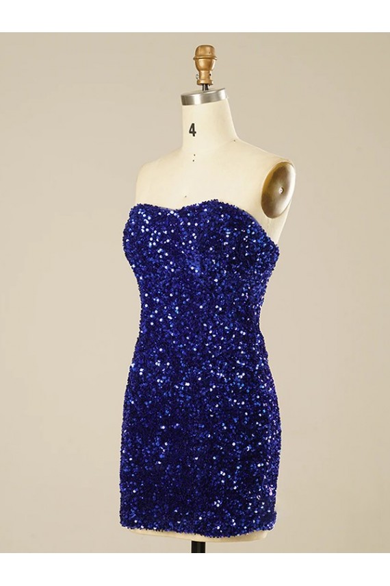 Short Sweetheart Velvet Sequin Prom Dress for Sale