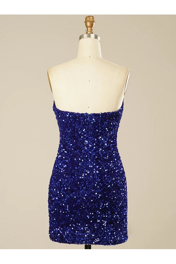 Short Sweetheart Velvet Sequin Prom Dress for Sale