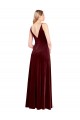 Faux Surplice Neckline Slim A-Line Long Velvet Bridesmaid Dress / Prom Dress for Sale