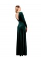 Plunging V-Neckline Long Sleeves Open Back Velvet Bridesmaid Dress / Prom Dress for Sale