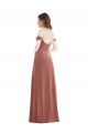 Off the Shoulder Flounce Sleeve Velvet Maxi Bridesmaid Dress / Prom Dress with Pockets for Sale