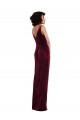 Draped Skirt Faux Wrap Velvet Maxi Bridesmaid Dress / Prom Dress for Sale