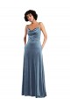 Sleek Cowl Neck Velvet Maxi Bridesmaid Dress / Prom Dress with Pockets for Sale
