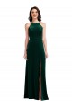 Velvet Halter Maxi Bridesmaid Dress / Prom Dress with Pockets & Front Slit for Sale