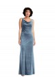 Floor Length Cowl Neck Long Stretch Velvet Maxi Bridesmaid Dress / Prom Dress for Sale