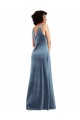 Floor Length Cowl Neck Long Stretch Velvet Maxi Bridesmaid Dress / Prom Dress for Sale