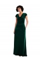 Cowl Neck Cap Sleeve Velvet Maxi Bridesmaid Dress / Prom Dress with Pockets for Sale