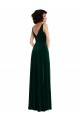 Floor Length Velvet Maxi Bridesmaid Dress / Prom Dress with Shirred Bodice and Front Slit for Sale