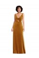 Twist Front Cutout Velvet Maxi Bridesmaid Dress / Prom Dress with Pockets for Sale