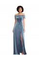 Draped Cuff Off the Shoulder Velvet Maxi Bridesmaid Dress / Prom Dress with Pockets for Sale