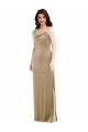 Asymmetrical One Shoulder Formal Velvet Maxi Slip Bridesmaid Dress / Prom Dress for Sale