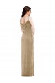 Asymmetrical One Shoulder Formal Velvet Maxi Slip Bridesmaid Dress / Prom Dress for Sale