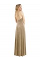 High Neck Halter Open Back Long Velvet Maxi Bridesmaid Dress / Prom Dress & Pockets for Sale