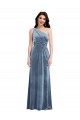 One Shoulder Draped Velvet Maxi Bridesmaid Dress / Prom Dress for Sale