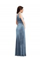 One Shoulder Draped Velvet Maxi Bridesmaid Dress / Prom Dress for Sale