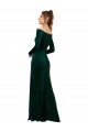 Off the Shoulder Long Sleeves Formal Stretch Velvet Bridesmaid Dress / Prom Dress for Sale