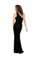 One Shoulder Long Sheath Sleeveless Floral Velvet Bridesmaid Dress for Sale