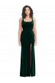 Square Neck Long Velvet Maxi Bridesmaid Dress / Prom Dress for Sale