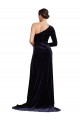One Sleeve Long Formal Velvet Bridesmaid Dress / Prom Dress with Thigh High Split for Sale