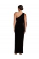 One Shoulder Long Formal Velvet Bridesmaid Dress / Prom Dress with Side Split and Shoulder Tie for Sale