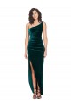 One Shoulder Velvet Front Wrap Bridesmaid Dress / Prom Dress  for Sale