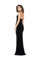 Halter Neck Wide Straps Long Velvet Bridesmaid Dress / Prom Dress with Side Split for Sale