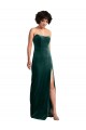 Scooped Strapless Long Formal Velvet Bridesmaid Dress / Prom Dress with Daring Side Slit for Sale